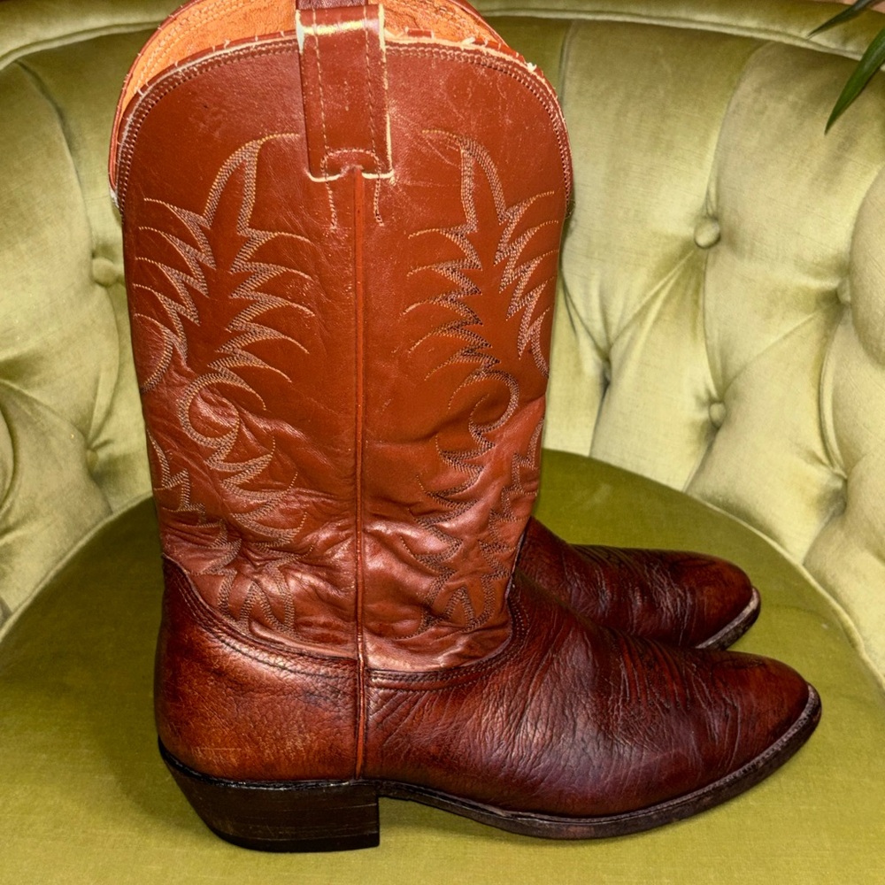 Nocona Men’s 12D Brown Leather Cowboy Western Boots USA Made